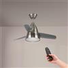 M mimotec - Ventilatore a soffitto Led Silence 54W Nichel, telecomando, motore DC 30W+Luce Led 24W, 6 velocità, Silenzioso,3 Lame, 91 cm, funzione estate-inverno, timer