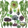 Woohome Piante Succulente Artificiali 20 Pz Succulente Artificiali Misti Piante Grasse Finte Decorative per La Decorazione del Paesaggio Decorazioni,Casa Giardino Decorazioni