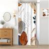 Uiiooazy Tenda Doccia Antimuffa, Tenda da Doccia Piccola 90x180cm Terracotta Boho Chic Astratta Eucalipto Foglie Blu Tende da Bagno Tessuto Lavabile Impermeabile Tende per Vasca da Bagno con 6 Anelli