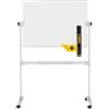 Bi-Office Lavagna girevole Ayda, superficie a doppio lato cancellabile a secco non magnetica, Struttura in alluminio, 1065x750mm