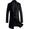 FTCayanz Uomo Cappotto Lungo Doppiopetto Trench Giacca Sottile Parka Invernale Cappotti di Lana Nero M