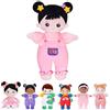 OUOZZZ Gioco Bimbo 1-3 Anno - Bambola di Pezza Morbida, Peluche Sicuro, Regali Bambina 1 Anno, Bambole per Bambina, 25cm Capelli Neri