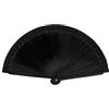 MAPIMANIA - Ventaglio da Borsetta Pieghevole in Legno Laccato bifacciale Dipinto a Mano Color Nero, Ventagli Matrimonio, Ventaglio Giapponese Resistente