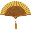 MAPIMANIA - Ventaglio da Borsetta Pieghevole Color Arancione in Legno e Seta con Custodia, Ventagli Matrimonio, Ventaglio Giapponese Resistente Dipinto a Mano