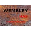 Schatzmix London Street Sign Targa in Metallo Wembley London HA9 Football England - Rust