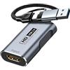GKEAPZA Video Capture Card, HDMI to USB/USB C 3.0 Capture Card, 1080P HD 60fps Live and Record Video Audio Grabber for Gaming, Streaming, Teaching, Video Conference