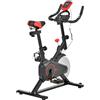 HOMCOM Cyclette Professionale da Camera con Sella Regolabile, Monitor e Volano 6kg, Allenamento Aerobico Fitness, 85×46×114cm|Aosom