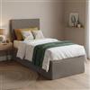 Talamo Italia - Letto singolo Cleonice, Set testata in ecopelle con rete ortopedica e mantovana, 100% Made in Italy, adatta a letto Singolo, materasso incluso, Cm 80x190, Tortora