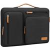 MOSISO 13,3 pollici Custodia Laptop, 13-13.3 pollici Custodia PC Compatibile con MacBook Air/Pro 13/Pro 14, HP Dell Acer ASUS, Lato Aperto Borsa con 4 Cerniera Tasche&Maniglia, Nero