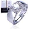 Halukakah Anello in Argento Sterling per Uomo con Pietra di Moissanite da 1 Carato e Certificato,Gioiello di Lusso da 2,0ct,Regolabile,Regalo Senza Tempo per Compleanno,Anniversario-Abbraccio Grazioso