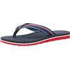 Tommy Hilfiger TH Stripes Beach Sandal FW0FW07857, Infradito Donna, Blu (Red White Blue), 36 EU