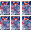Bref Bref WC Blue Activ+ Floral, Detergente Profumatore WC in Pastiglie Igienizzante Bagno, Pulito, Fresco, Confezione da 6 di Duopacco - 100 g