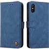 SEAHAI Cover per Xiaomi Redmi 9AT / Redmi 9A, Ultra Sottile Custodia Premium Pelle Portafoglio Kickstand Slot per Schede [RFID Blocking] TPU Antiurto Flip Cover Libro - Blu