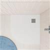 DEGHI Piatto doccia 90x90 cm semicircolare ultraslim riducibile bianco effetto pietra - Rok