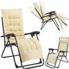 BAKAJI Poltrona da Giardino con Cuscino Imbottito Struttura Acciaio Pieghevole Beige Relax