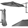 BAKAJI Ombrellone a muro 300cm Parasole Parete Struttura Metallo Gazebo Air Vent Grigio