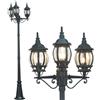 BAKAJI Lampione Vittoriano Classico da Giardino 3 Lanterne in Alluminio Bronzo 202cm
