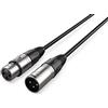 Audibax Silver Cavo XLR maschio a XLR femmina - Lunghezza 15 metri - Connettori OFC ad alta trasmissione del segnale - Rivestito in PVC - Massimo isolamento - Diametro 6 mm - Colore nero