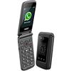 SAIET Telefono GSM Dual band, Link - Cellulare Smart Senior - Tasti e Caratteri Grandi - Whatsapp, Nero