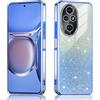 JNERBUYI Cover Protettiva per Honor 200 Pro 5G, Custodia per Telefono Antiurto, Guscio Elettrolitico Squisito, Cover Bumper Glitterata per Ragazze. Blu