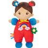 OUOZZZ Bambola Pelle Marrone con Sonaglio, Bambolina di Stoffa Morbida, Peluche Sicuro 25cm, Regalo Nascita