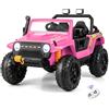 GOPLUS 12V Auto Elettrica Bambini 3 Anni + con Telecomando, Luci, Musica Quad Buggy All Terreno Veicolo Elettrico Carica 100KG (Rosa)