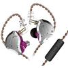 KZ ZS10 Pro In Ear Cuffie 4BA + 1DD Hybrid 10 unità Bass HiFi Auricolari Sport Auricolari con cancellazione del rumore (With mic, Purple)
