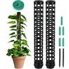 OFFCUP Monstera - Pali di muschio in plastica, 2 x 25 cm/50 cm, supporto per piante rampicanti, pali per piante rampicanti, con fascette ed etichette, paletti per piante da interno ed esterno (nero)