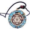 SEKDAQ Ciondolo Orgone Collana Turchese Merkaba Cubo Di Metatron,Collana Amuleto Di Protezione Orgonite,Blu