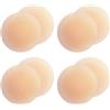 Gmumu Copricapezzoli Riutilizzabili Adesivi in Silicone Morbido Copri Capezzoli Lavabile Invisibile Coppe Adesive Seno, 4 Paia (Beige)