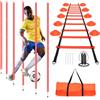 YGORTECH Set di Pali da Slalom per Allenamento di Agilità nel Calcio - Include Pali (Set di 6) Esercizi, Scala di Agilità, 10 Coni da Calcio, Corda per Saltare per Allenamento di Velocità, Allenamento
