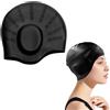 Apkpesterml Cuffia da Nuoto per la Protezione delle Orecchie 3D, Cuffia Piscina da Uomo Silicone Swim Cap Swimming Cuffia Nuoto Capelli Lunghi e Corti Impermeabile per Capelli Ricci Women Donna Unisex Adulto