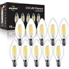 BRIMAX 10 Pezzi Dimmerabile Lampadine LED E14 2700K Bianco Caldo 6W Lampadina Candela vintage 6W Equivalenti a 60W 600lm AC220-240V C35 Led Lampada vetro trasparente Lampadine di ricambio