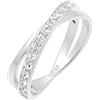 Elli Anello da Donna in Argento con Cristallo, Misura 56 (17.8)