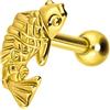PIERCINGLINE Piercing per orecchio in titanio KOI a forma di carpa, piercing a forma di pesce, 6 x 9 mm, titanio (grado 23)