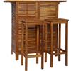 vidaXL Set Tavolo e Sedie da Bar 3 pz Sgabelli Cucina Mobili da Bar Set di Mobili per Soggiorno Arredamento Legno Massello di Acacia