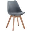 CLP Sedia Visitatore Borneo In Polipropilene E Similpelle I Sedia Pranzo Design Imbottita I Sedia Attesa Scandinava, Colore:grigio, Colore del telaio:natura