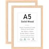 ATOBART Cornice per foto e certificati, formato A5,portafoto in legno cornice per poster con Plexi-glass 15x21cm,set da 2 pezzi