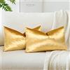 JOTOM Set Di 2 Fodere In Velluto Morbido Solido Fodere Di Cuscino Decorativo Cuscino Fodere Per Cuscini Da Letto Per La Decorazione Della Casa Per Divano Camera Da Letto 30x50 cm(Oro)
