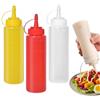 Cozlly Bottiglia per Squeeze con Tappi, 3pcs Bottiglie di Plastica Squeeze, 250ml Cucina Flacone Dosatore, per Ketchup, Senape, Mayo, Salse Piccanti, Olio d'Oliva (Rosso + Bianco + Giallo)