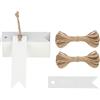 G2PLUS 100PCS Etichette per Regali Etichette di Carta Kraft, Mini Etichette Regalo,7 * 2CM Etichette Regalo per Bomboniere e Artigianato,con Spago，Bianco