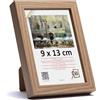 3-B MEGA - Cornice portafoto marrone (rovere con venature ottiche del legno) - 9 x 13 cm - Cornice in legno, cornice portafoto con vetro acrilico