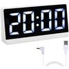 Shengxi Sveglia Digitale con Display LED Sveglia da Comodino a Batteria/USB Orologio da Tavolo per Casa Orologio Digitale con Sistema 12/24 Ore Controllo Vocale Snooze Data Temperatura