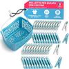 culiclean Cestino per Mollette da Bucato con 48 Mollette - Porta Mollette da Esterno - Mollette Bucato Antisegno e Resistenti - blu-bianco, cestino blu