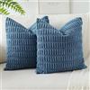 JOTOM Set Di 2 Fodere In Velluto a coste Morbido Solido Fodere Di Cuscino Decorativo Cuscino Fodere Per Cuscini Da Letto Per La Decorazione Della Casa Per Divano Camera Da Letto 60x60 cm(Blu Polvere)