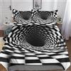 MEFESE Illusione Ottica 3 Pezzi Copripiumino E Federa,Set Di Biancheria Da Letto Per Adulti E Ragazzi,Matrimoniale Con Vertigine 3D Copripiumino Federe-prevenire L'umidit,Anallergico Double（200x200cm）
