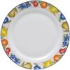 Excelsa Fruit Garden Piatto Piano Decorato, 24.0 cm, Porcellana, Bianco