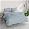 Italian Bed Linen Parure copripiumino ATHENA con sacco e federe stampati, RITA ACQUA, Matrimoniale