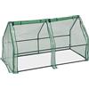 Relaxdays Serra per Orto, HxLxP: 90 x 180 x 90 cm, 2 Porte, Tetto Spiovente, per Esterni, da Montare, Telo in PE, Verde