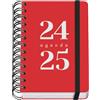 DOHE - Agenda scolastica 2024-2025 - Giorno pagina, formato A6 (12 x 17 cm), spagnolo e inglese, da settembre a giugno, chiusura a doppia spirale e gomma, copertina flessibile, 4 pagine di adesivi